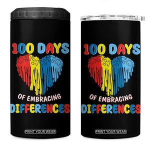 100 Days of School IEP 4 in 1 Can Cooler Tumbler Embrace Differences Neurodiversity Autism Acceptance ADHD Awareness TB02 One Size: 16 oz Black Print Your Wear