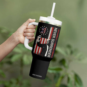 Trump Raised Fist Tumbler With Handle Never Surrender President 45 47 US Flag TB02 Print Your Wear
