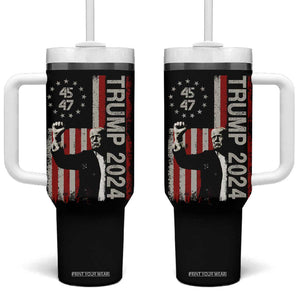 Trump 2024 Tumbler With Handle President 45 47 American Betsy Ross Flag TB02 One Size: 40 oz Black Print Your Wear