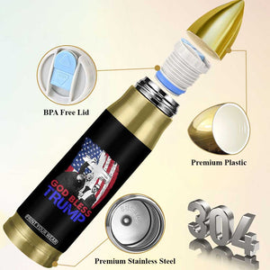 God Bless President Trump Bullet Tumbler Pennsylvania 2024 Raised Fist American Flag Cross TB02 Print Your Wear