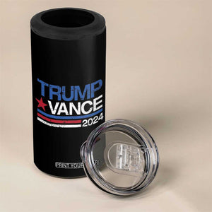 Trump Vance 2024 4 in 1 Can Cooler Tumbler 2024 President 45 47 Supporter Retro Stripe TB02 Print Your Wear