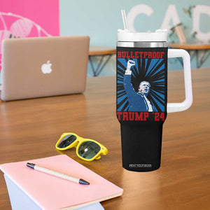 Strong Trump 2024 Tumbler With Handle Bulletproof Raised Fist Not Today President 45 47 TB02 Print Your Wear