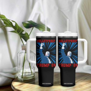 Strong Trump 2024 Tumbler With Handle Bulletproof Raised Fist Not Today President 45 47 TB02 Print Your Wear