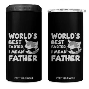 Funny Cat Dad 4 in 1 Can Cooler Tumbler World's Best Farter I Mean Father Mean Cats TB02 One Size: 16 oz Black Print Your Wear