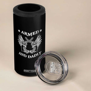 Western Dad 4 in 1 Can Cooler Tumbler Funny Armed And Dadly American Dad Vintage Retro TB02 Print Your Wear