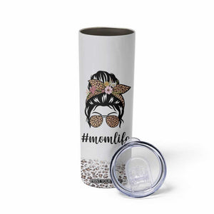Funny Mom Life Skinny Tumbler Mama Mommy Mom Bruh Leopard Messy Bun TB02 Print Your Wear