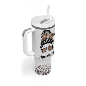 Funny Mom Life Tumbler With Handle Mama Mommy Mom Bruh Leopard Messy Bun TB02 Print Your Wear