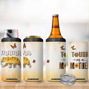 Mama Bear Floral Sunflower 4 in 1 Can Cooler Tumbler Tough As A Mother Botanical Garden Uplifting Gift TB02 Print Your Wear
