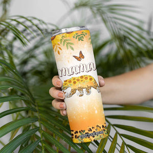 Mama Bear Floral Sunflower Skinny Tumbler Tough As A Mother Botanical Garden Uplifting Gift TB02 Print Your Wear