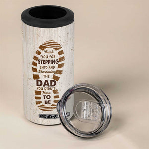 Stepdad and Stepson 4 in 1 Can Cooler Tumbler Thank You For Stepping In Boy Dad Retro Vintage TB02 Print Your Wear