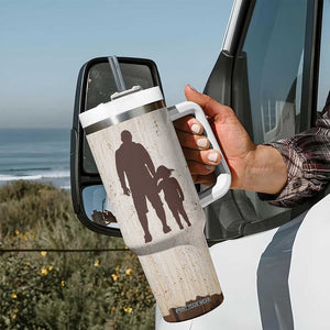 Stepdad and Stepdaughter Tumbler With Handle Thank You For Stepping In Girl Dad Retro Vintage TB02 Print Your Wear