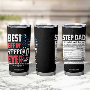Step Dad Tumbler Cup Best Effin' Stepdad Ever Thanks For Putting Up With My Mom American Flag TB02 Print Your Wear