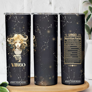 Virgo Zodiac Skinny Tumbler Celestial Constellation Astrology Horoscope Galaxy TB02 Printyourwear