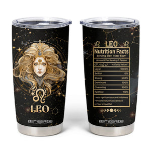 Leo Zodiac Tumbler Cup Celestial Constellation Astrology Horoscope Galaxy TB02 Black Printyourwear
