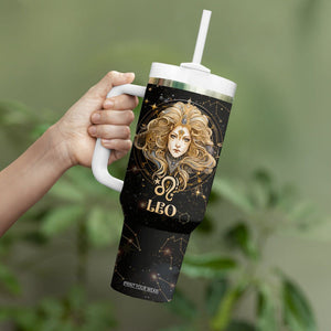 Leo Zodiac Tumbler With Handle Celestial Constellation Astrology Horoscope Galaxy TB02 Printyourwear