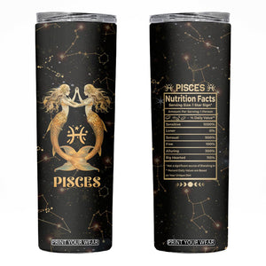 Pisces Zodiac Skinny Tumbler Celestial Constellation Astrology Horoscope Galaxy TB02 Black Printyourwear