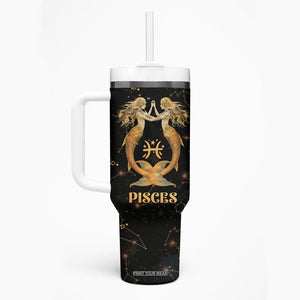 Pisces Zodiac Tumbler With Handle Celestial Constellation Astrology Horoscope Galaxy TB02 Printyourwear