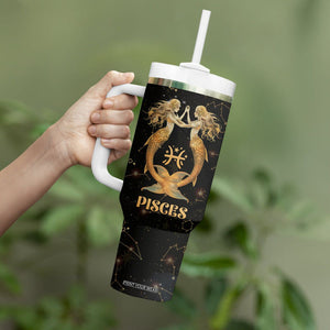 Pisces Zodiac Tumbler With Handle Celestial Constellation Astrology Horoscope Galaxy TB02 Printyourwear
