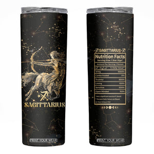 Sagittarius Zodiac Skinny Tumbler Celestial Constellation Astrology Horoscope Galaxy TB02 Black Printyourwear