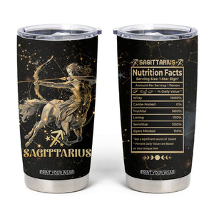 Sagittarius Zodiac Tumbler Cup Celestial Constellation Astrology Horoscope Galaxy TB02 Black Printyourwear