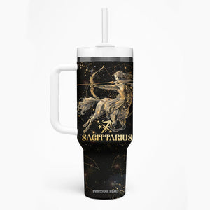 Sagittarius Zodiac Tumbler With Handle Celestial Constellation Astrology Horoscope Galaxy TB02 Printyourwear