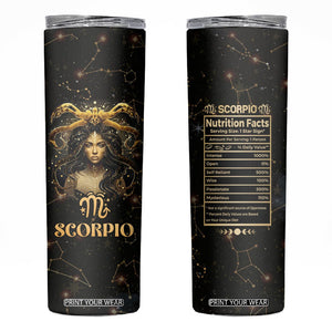 Scorpio Zodiac Skinny Tumbler Celestial Constellation Astrology Horoscope Galaxy TB02 Black Printyourwear
