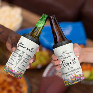 Uplifting Christian Faith 4 in 1 Can Cooler Tumbler I Can Do All Things Through Christ Who Strengthans Me Bible Verse Motivation TB02 Print Your Wear