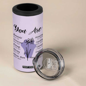 Uplifting Christian Faith 4 in 1 Can Cooler Tumbler You Are Affirmations Motivational Bible Verse TB02 Print Your Wear