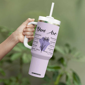 Uplifting Christian Faith Tumbler With Handle You Are Affirmations Motivational Bible Verse TB02 Print Your Wear