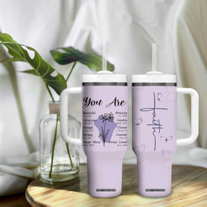 Uplifting Christian Faith Tumbler With Handle You Are Affirmations Motivational Bible Verse TB02 Print Your Wear