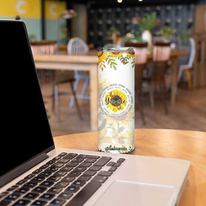 Uplifting Christian Faith Sunflower Skinny Tumbler You Are Motivational Bible Verse TB02 Print Your Wear