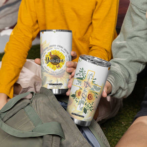 Uplifting Christian Faith Sunflower Tumbler Cup You Are Motivational Bible Verse TB02 Print Your Wear