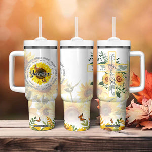 Uplifting Christian Faith Sunflower Tumbler With Handle You Are Motivational Bible Verse TB02 Print Your Wear