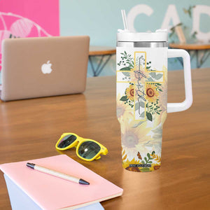 Uplifting Christian Faith Sunflower Tumbler With Handle You Are Motivational Bible Verse TB02 Print Your Wear