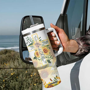 Uplifting Christian Faith Sunflower Tumbler With Handle You Are Motivational Bible Verse TB02 Print Your Wear