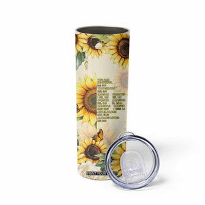 Uplifting Christian Faith Sunflower Skinny Tumbler Bible Verse Affirmations Botanical TB02 Print Your Wear