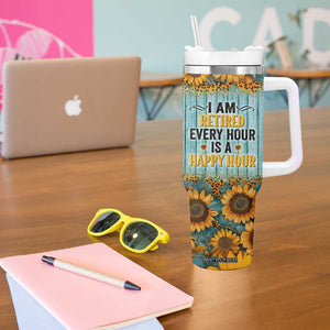 Funny Retirement Gifts For Women Tumbler With Handle Retired Every Hour Is A Happy Hour TB09 Print Your Wear