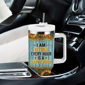 Funny Retirement Gifts For Women Tumbler With Handle Retired Every Hour Is A Happy Hour TB09 Print Your Wear