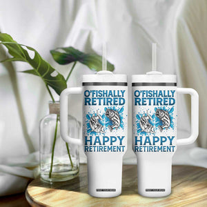 Fishing Gifts For Men Retirement Tumbler With Handle O'fishally Retired Fisherman TB09 Print Your Wear