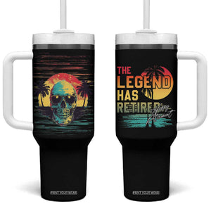 The Legend Has Retired Tumbler With Handle Happy Retirement Gift Retro Skull Beach TB09 One Size: 40 oz Black Print Your Wear