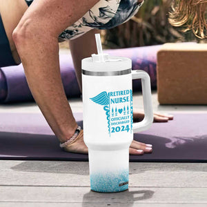 Retired Nurse Tumbler With Handle A Legendary Nurse Has Retired Officially Discharged 2024 TB09 Print Your Wear