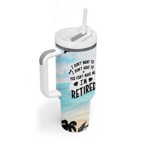 Retirement Gifts For Women Tumbler With Handle Not My Problem Anymore Beach Trip TB09 Print Your Wear