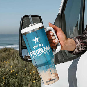 Happy Retirement Travel Tumbler With Handle You Can't Make Me I'm Retired Beach Lover TB09 Print Your Wear