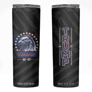 Trump 45 47 Skinny Tumbler Patriotic American Eagle TB09 Black Print Your Wear