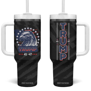 Trump 45 47 Tumbler With Handle Patriotic American Eagle TB09 One Size: 40 oz Black Print Your Wear