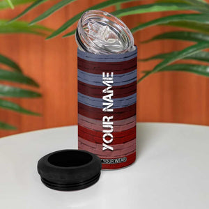 Personalized Eagle American Flag 4 in 1 Can Cooler Tumbler Custom Name Patriotic Gifts For Men TB09 Print Your Wear