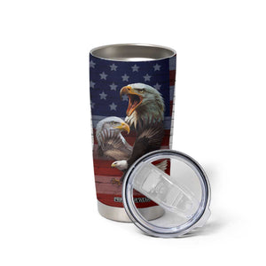 Personalized Eagle American Flag Tumbler Cup Custom Name Patriotic Gifts For Men TB09 Print Your Wear