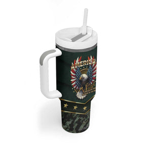 Personalized American Patriot Tumbler With Handle Custom Name Land Of The Free Because Of The Brave TB09 Print Your Wear