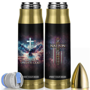 American Patriot Christian Bullet Tumbler One Nation Under God TB09 American Flag Print Your Wear