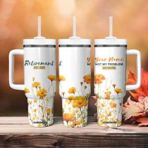 Personalized Retirement Gifts For Women Tumbler With Handle Custom Name Retired 2025 Not My Problem Anymore TB09 Print Your Wear